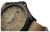 Armbanduhr im Detail: braunes Zifferblatt mit Leuchtzahlen und braunes Stoffarmband