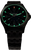 Traser Herrenarmbanduhr mit schwarzem Zifferblatt, grün leuchtenden Markierungen, Metallband