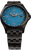 Herrenuhr mit blau-grünem Zifferblatt, Leuchtzeigern und Metallarmband