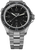 Herrenarmbanduhr mit schwarzem Zifferblatt, Stahlband und markierten Tauchminuten