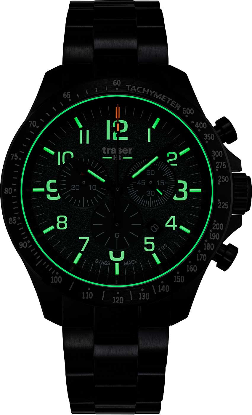 Traser P67 Officer Pro Chronograph 109464 Herren Uhr • trigalight • Saphirglas