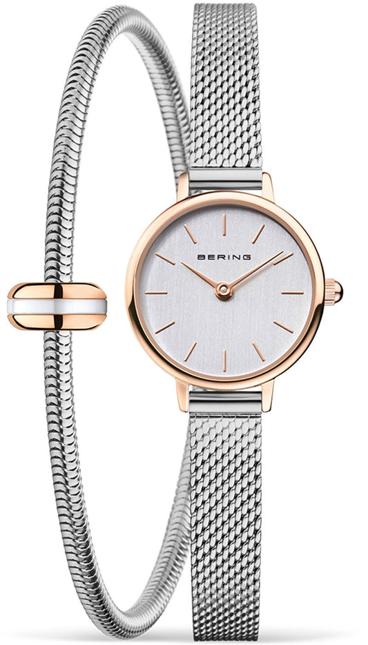 Bering Classic 11022-064-Lovely-2-GWP Damenuhr • Kratzfestes Saphirglas • Feines Milanaise-Armband