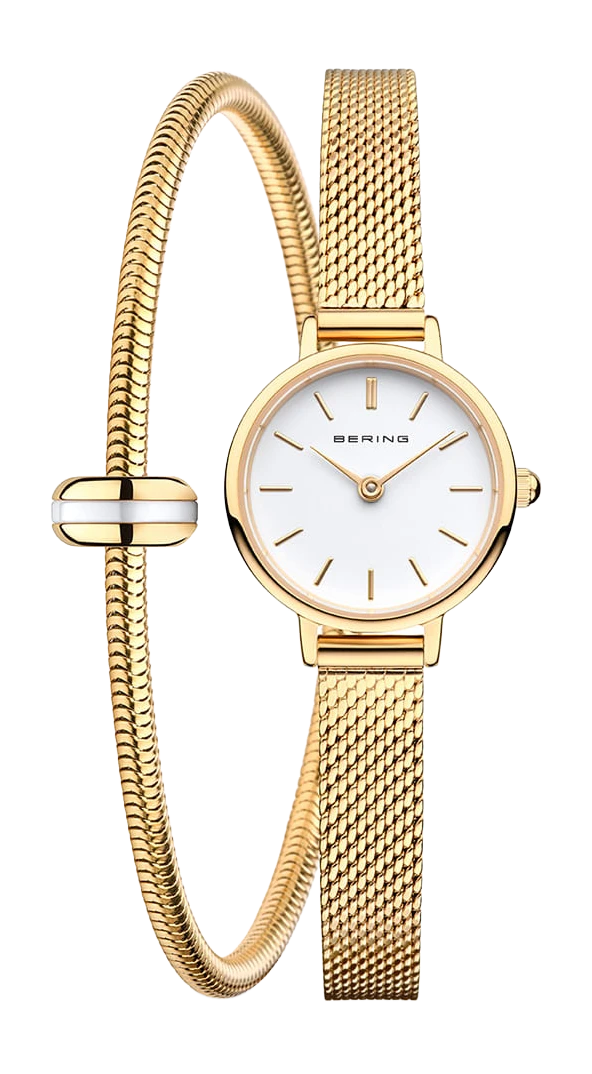Bering Classic 11022-334 Damenuhr • Kratzfestes Saphirglas • Feines Milanaise-Armband