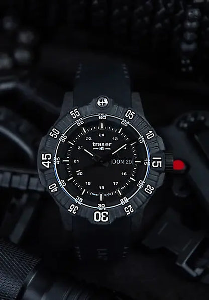 Traser P66 Red Combat 104147 Men's Watch • Swiss Made Quartz • Sapphire Crystal