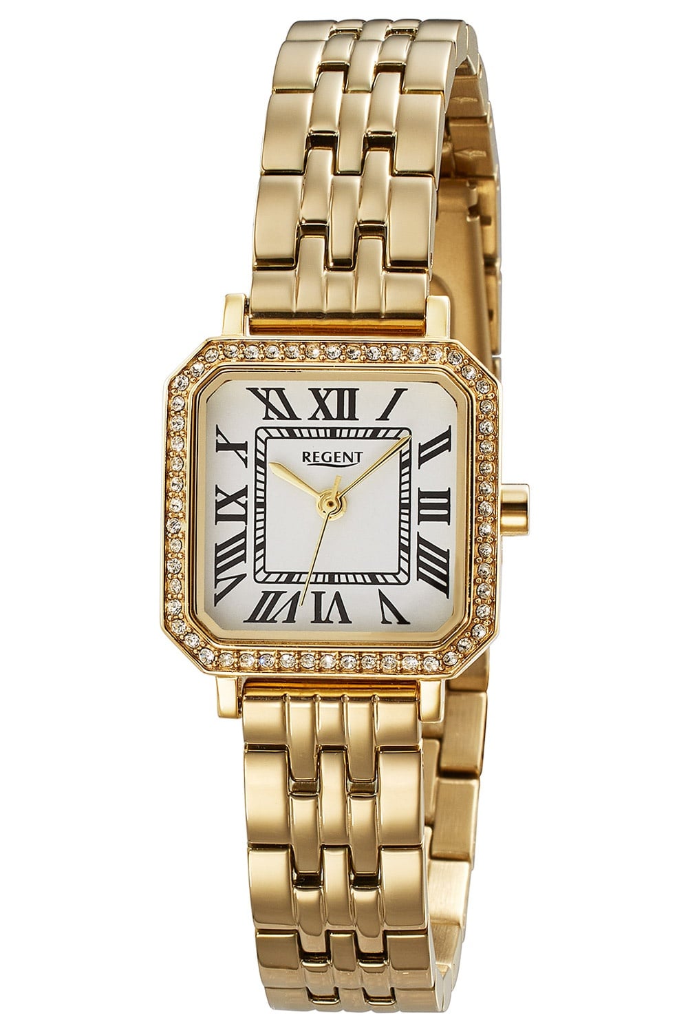 Regent Filius F-1648 Damen Armbanduhr Goldfarben • Quarzwerk • Römische Ziffern
