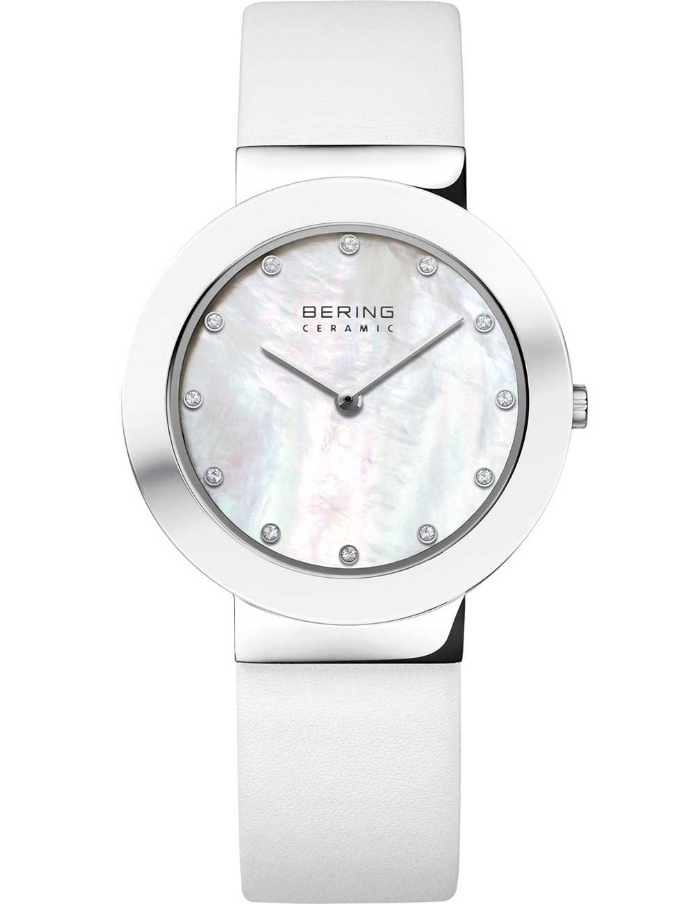 Bering Ceramic 11435-604 Damen Armbanduhr Weiß • Saphirglas • Slim Design