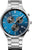 Herrenarmbanduhr mit blauem Zifferblatt, silbernem Titanarmband und runden Anzeigen