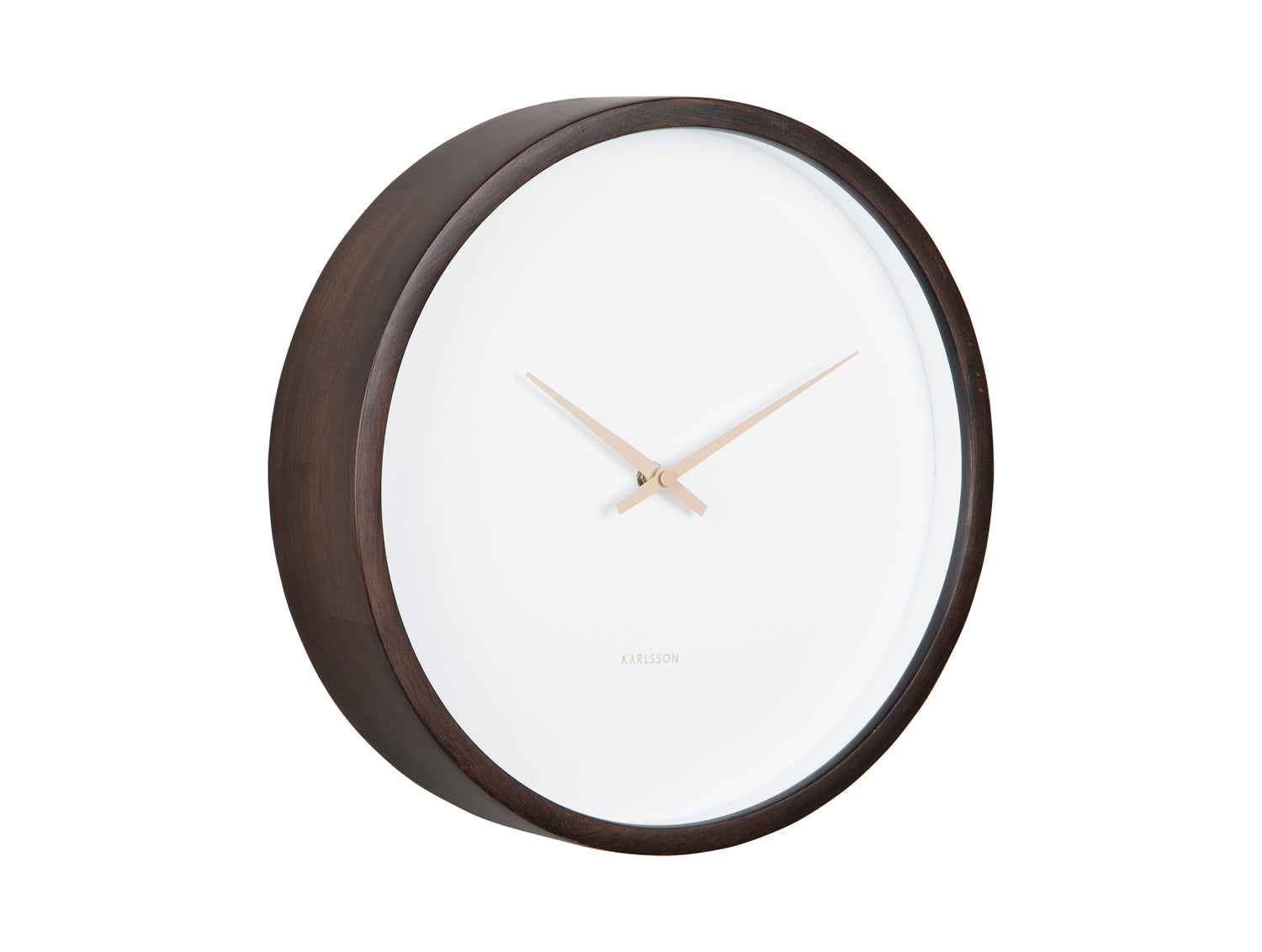 Karlsson Ancho KA5927DW Wanduhr Dunkelholz • Geräuschloses Sweep-Uhrwerk • Minimalistisches Design