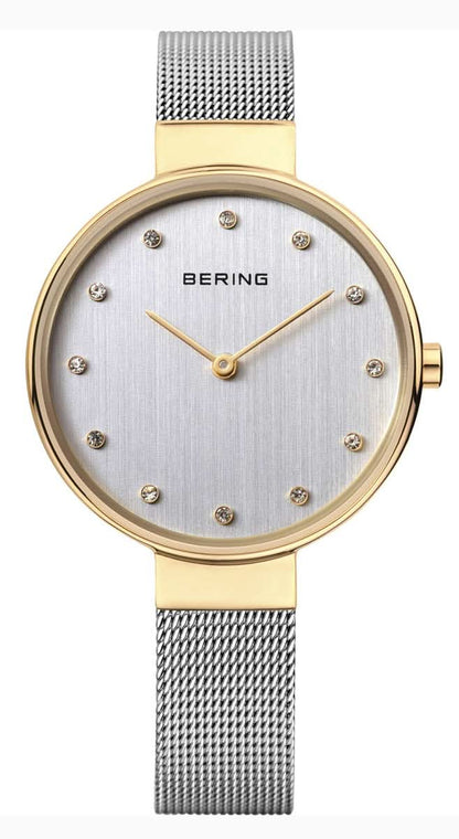 Bering Classic 12034-000 Damenuhr • Kratzfestes Saphirglas • Feines Milanaise-Armband