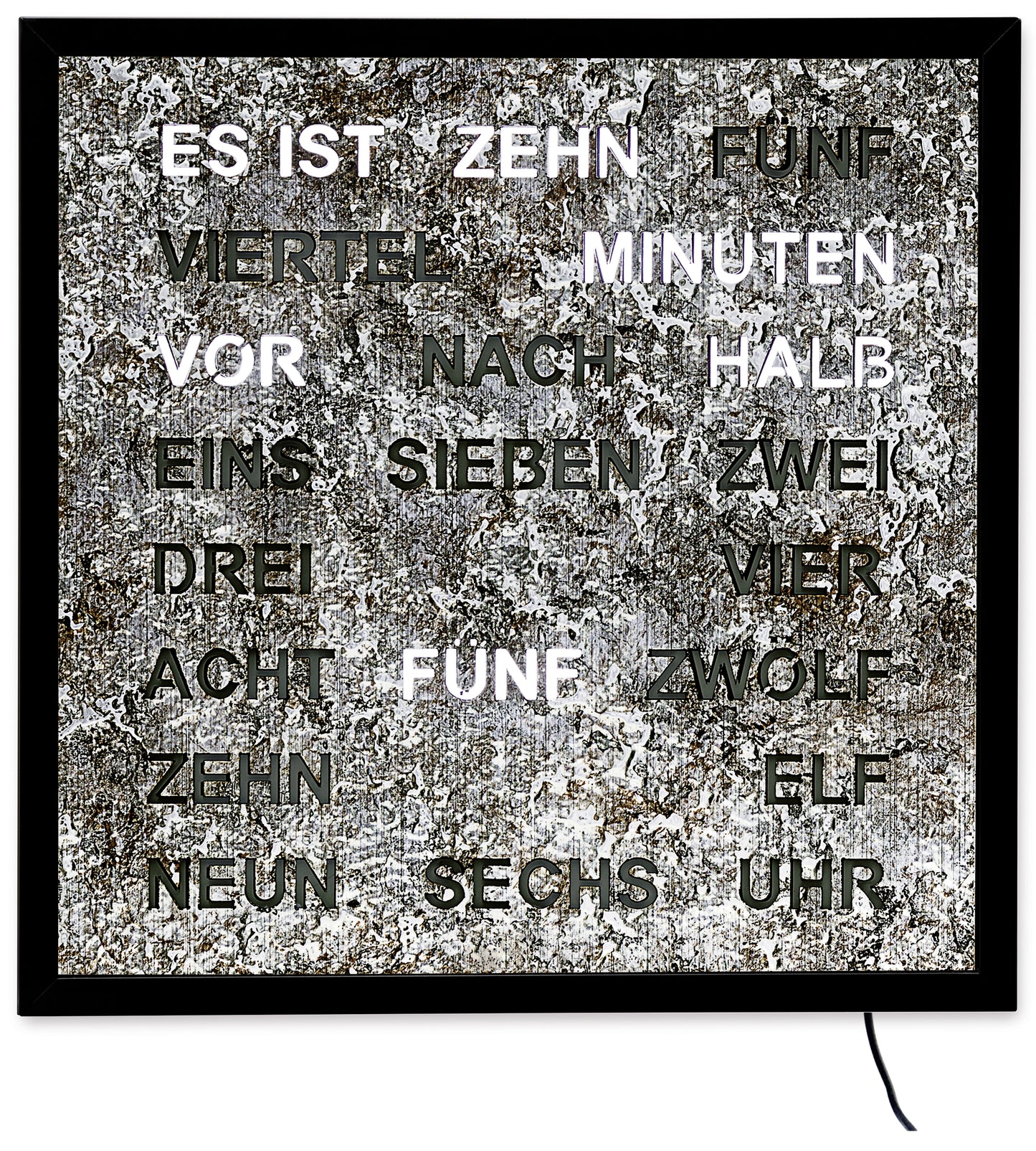 AMS Wanduhr 40x40x5 cm Metall • Modernes Design • Präzises Quarzwerk