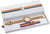 Set aus goldfarbener Armbanduhr in Geschenkbox mit buntem Stoffband-Futter