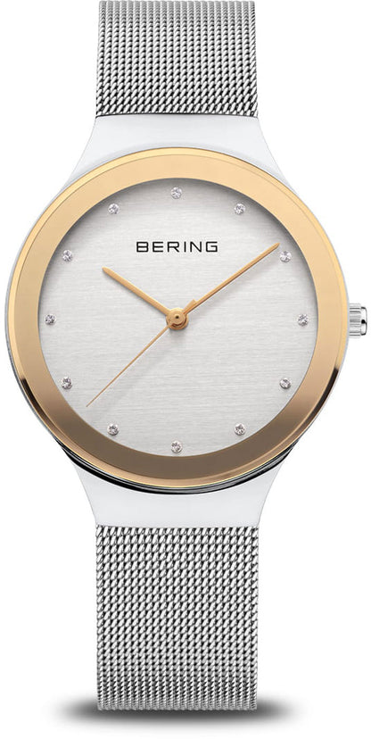 Bering Classic 12934-010 Damenuhr • Kratzfestes Saphirglas • Feines Milanaise-Armband