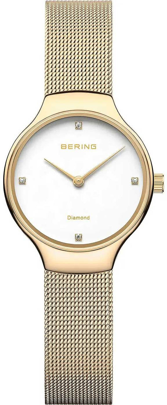 Bering Classic 13326-334 Damenuhr • Kratzfestes Saphirglas • Feines Milanaise-Armband