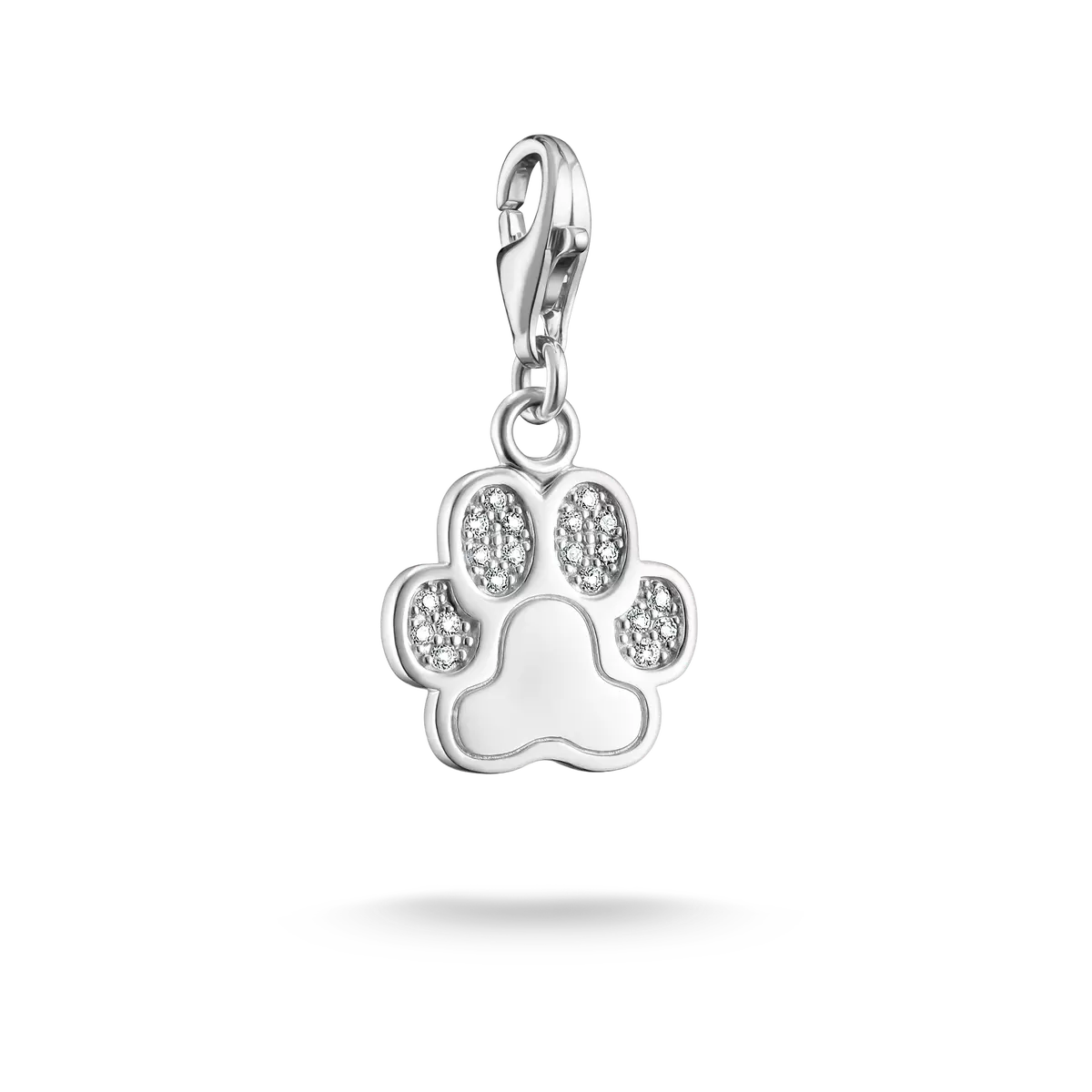 Charm Anhänger Pfote mit Steinen- 925 Sterlingsilber