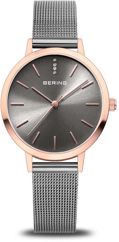 Bering Classic 13434-369 Women's Watch • Scratch-Resistant Sapphire Crystal • Fine Milanese Bracelet