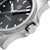 Herren-Armbanduhr Nahansicht: schwarzes Zifferblatt, Krone mit Luminox-Logo am Gehäuse