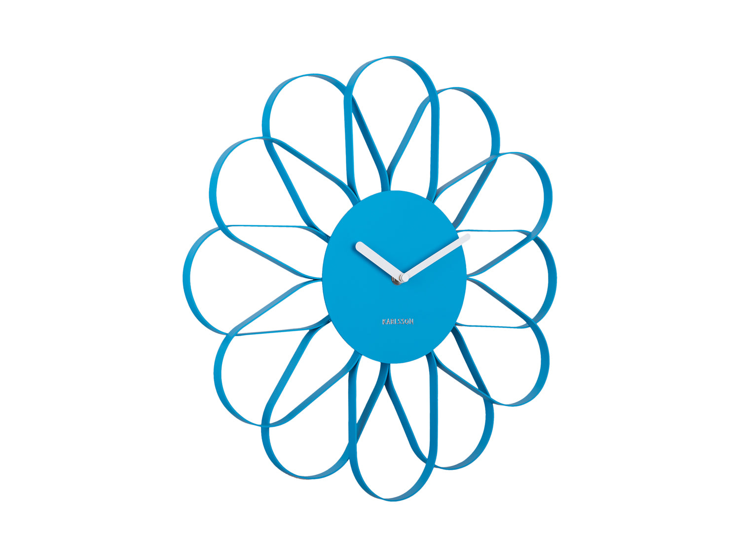 Karlsson Arkis KA5975BB Wanduhr Hellblau • Blumenförmiges Eisendesign • Geräuschloses Sweep-Uhrwerk