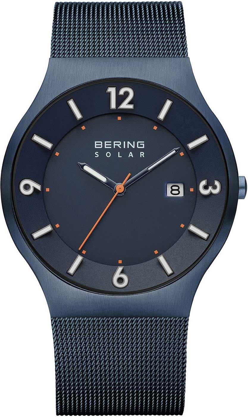Bering Solar 14440-393 Men's Watch • Scratch-Resistant Sapphire Crystal • Fine Milanese Strap