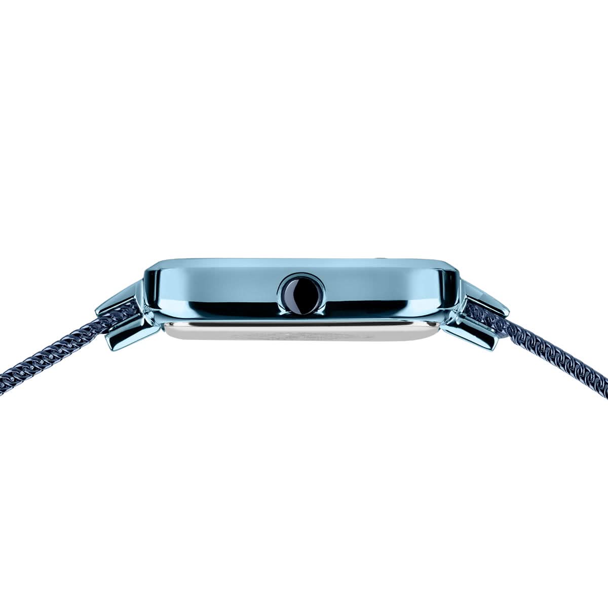 Bering Petite Square 14520-398 Damenuhr • Kratzfestes Saphirglas • Blaues Milanaise-Armband