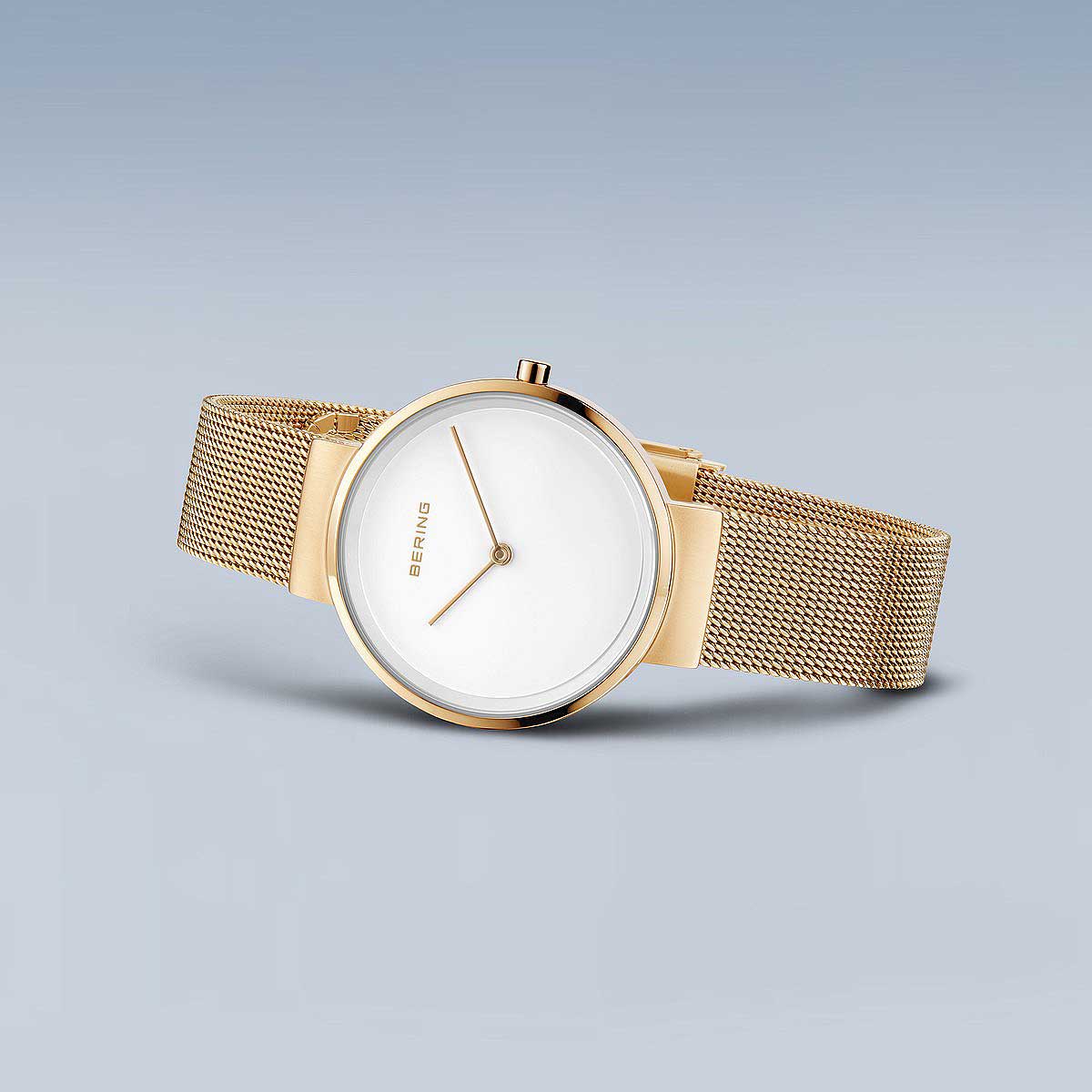 Bering Classic 14531-334 Damenuhr • Kratzfestes Saphirglas • Feines Milanaise-Armband