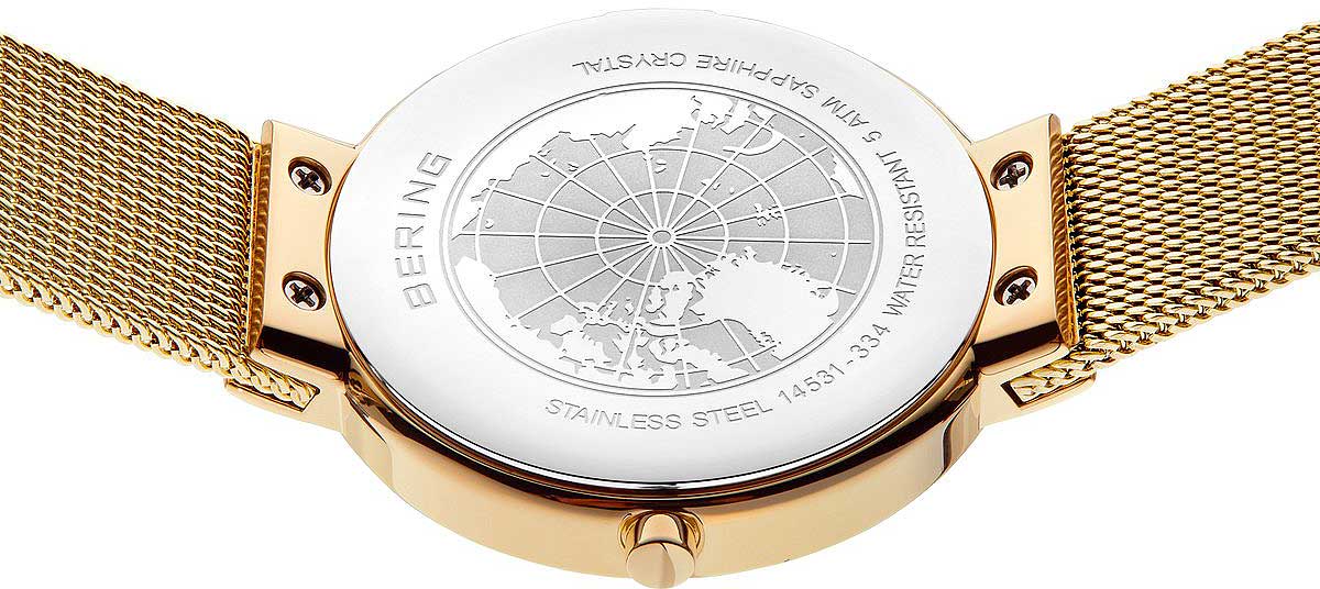 Bering Classic 14531-334 Damenuhr • Kratzfestes Saphirglas • Feines Milanaise-Armband