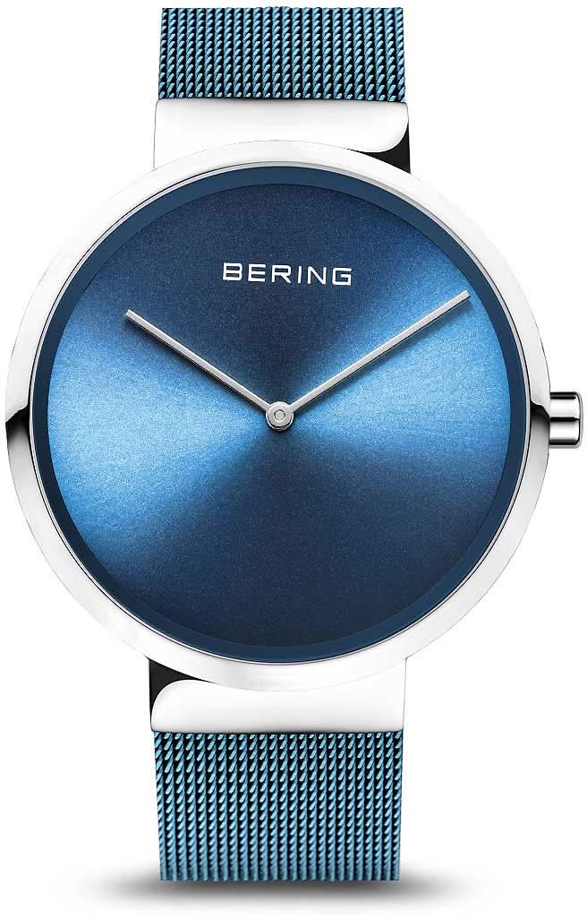 Bering Classic 14539-308 Uhr • Kratzfestes Saphirglas • Blaues Milanaise-Armband