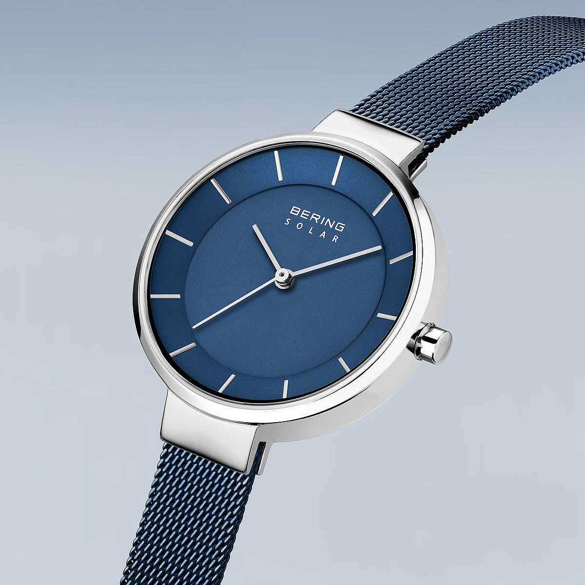 Bering Solar 14631-307 Damenuhr • Kratzfestes Saphirglas • Feines Milanaise-Armband