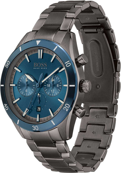 BOSS Santiago 1513863 Herren Uhr • Chronograph • Blau/Grau