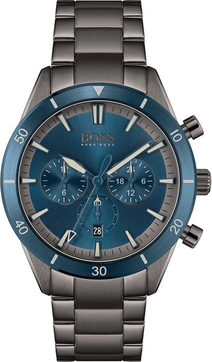 BOSS Santiago 1513863 Herren Uhr • Chronograph • Blau/Grau