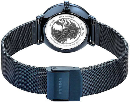 Bering Ultra Slim 15729-397 Damenuhr • Kratzfestes Saphirglas • Blaues Milanaise-Band