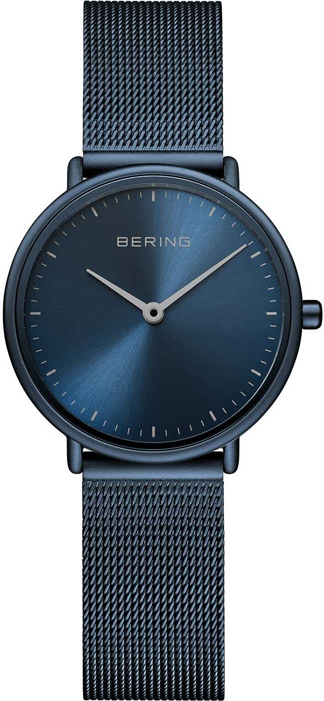 Bering Ultra Slim 15729-397 Damenuhr • Kratzfestes Saphirglas • Blaues Milanaise-Band