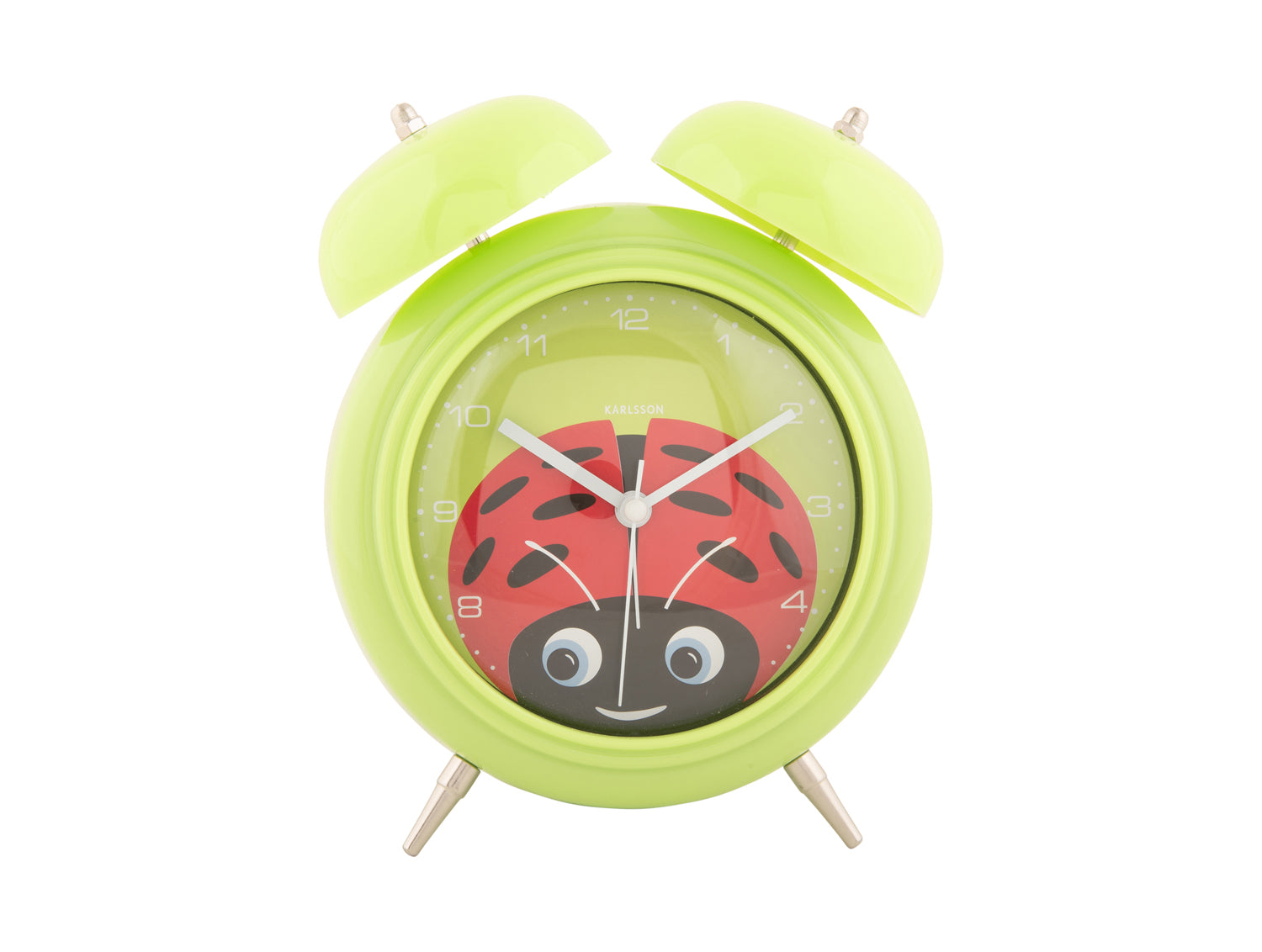 Karlsson Peekaboo Ladybug KA5980GR Wecker Grün • Bewegende Augen • Marienkäfer-Design