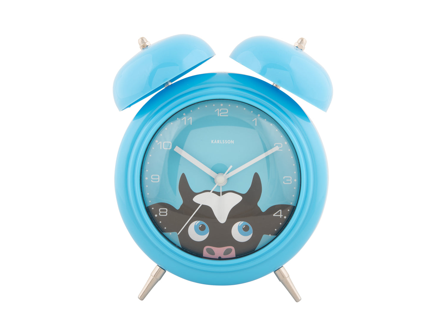 Karlsson Peekaboo Cow KA5980BL Wecker Blau • Bewegliche Augen • Kinderzimmer-Design