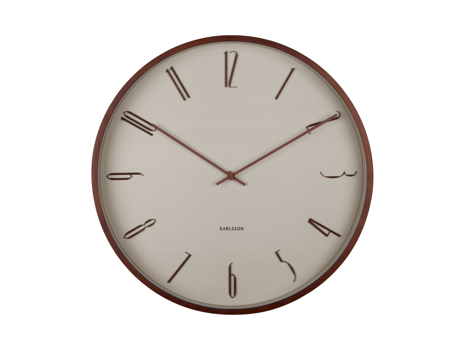 Karlsson Scandia KA6014WG Wanduhr Warmgrau • Geräuschloses Sweep-Uhrwerk • Skandinavisches Design