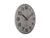 Runde silberne Wanduhr mit 3D-Ziffern und schwarzen Zeigern