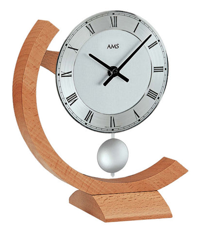 AMS Table Clock 22x18x4 cm Beech • Quartz Movement • Modern Design