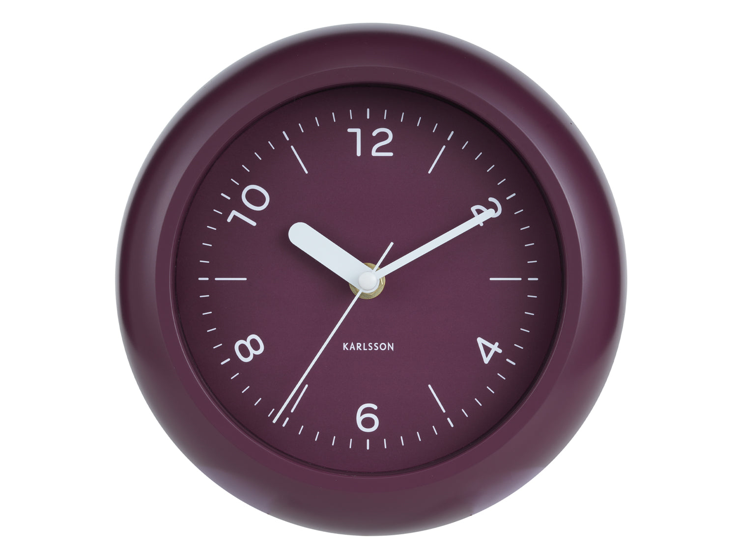 Karlsson Slope KA6047PU Wanduhr Dunkelmauve • Geräuschloses Sweep-Uhrwerk • Verspielte Schräg-Form