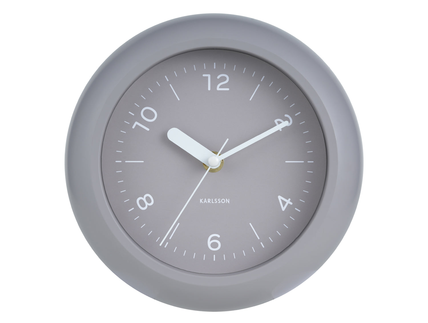 Karlsson Slope KA6047WG Wanduhr Warmgrau • Sweep-Uhrwerk • Verspielte Schrägform
