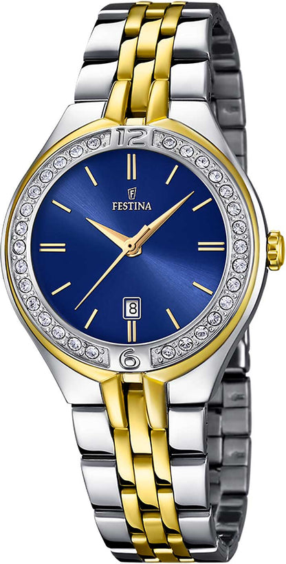 Festina Mademoiselle F16868/3 Damenuhr • Blaues Zifferblatt • Edelstahl