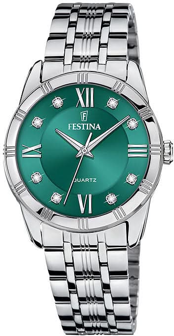 Festina Mademoiselle F16940/F Damenuhr • Edelstahl • Kristalle