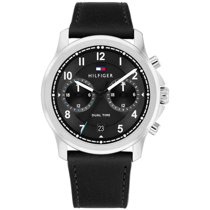 Tommy Hilfiger Wesley 1710624 Herren Armbanduhr Schwarz • Multifunktions-Zifferblatt • Mineralglasscheibe