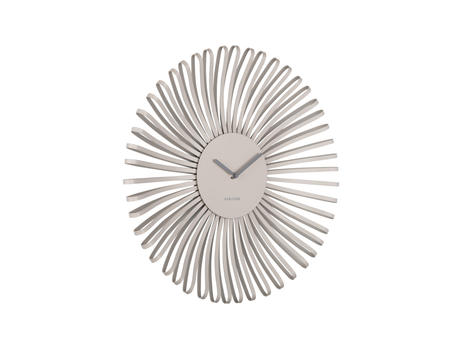 Karlsson Polo KA6075WG Wanduhr Warmgrau • Geräuschloses Sweep-Uhrwerk • 3D-Rillendesign