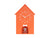 Karlsson Dog House KA6096OR Wanduhr Orange • Hündchen-Stundenschlag • Geräuschloses Sweep-Uhrwerk