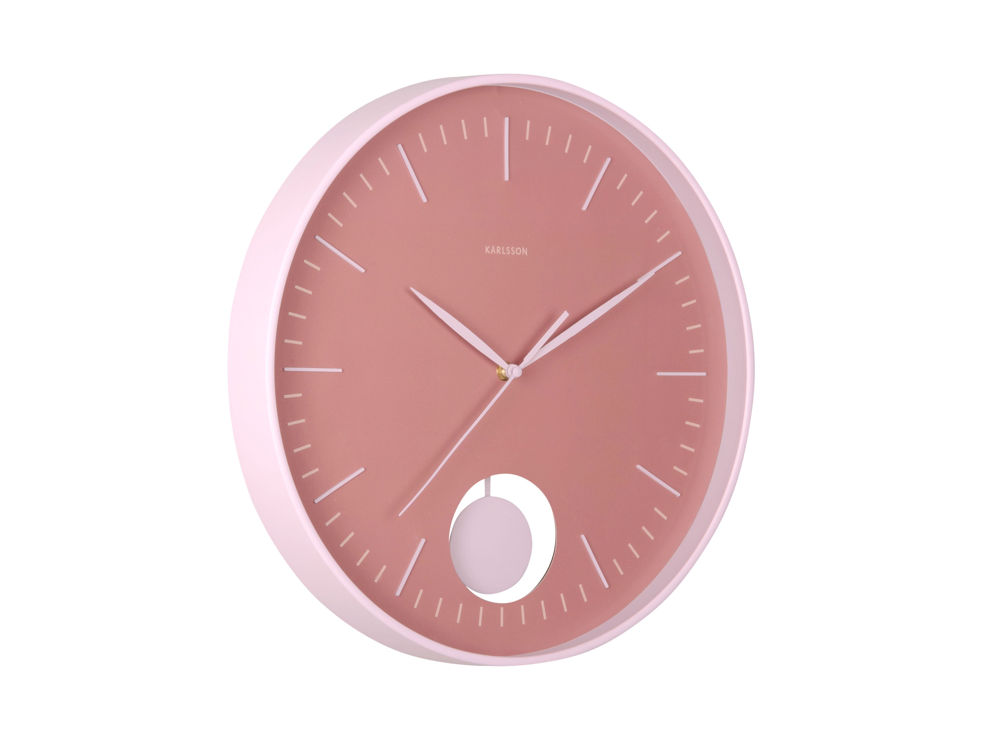 Karlsson Grato Pendulum KA6065PI Wanduhr Rosa • Sweep-Uhrwerk • Pendel-Akzent