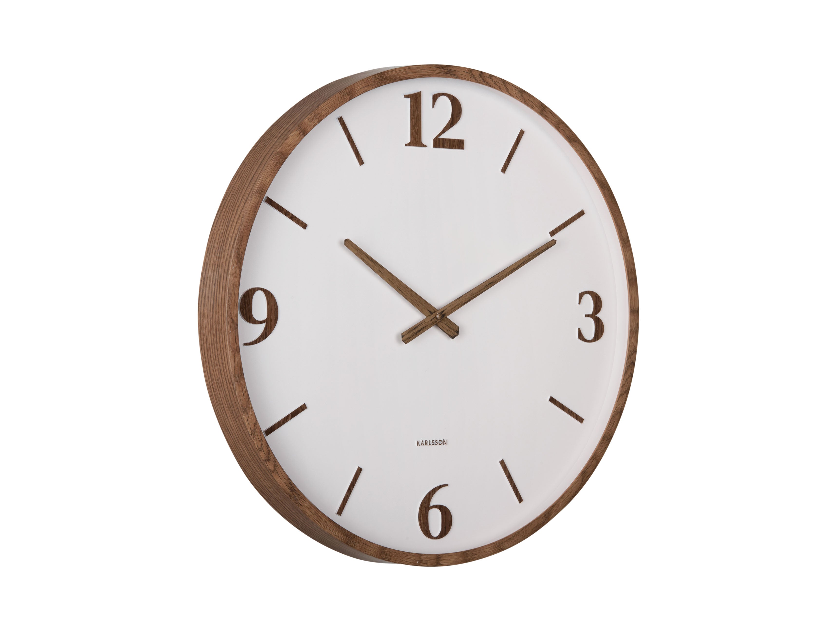 Karlsson Detalle Large KA6087WG Wanduhr Warmgrau • Geräuschloses Sweep-Uhrwerk • Holzoptik-Akzent