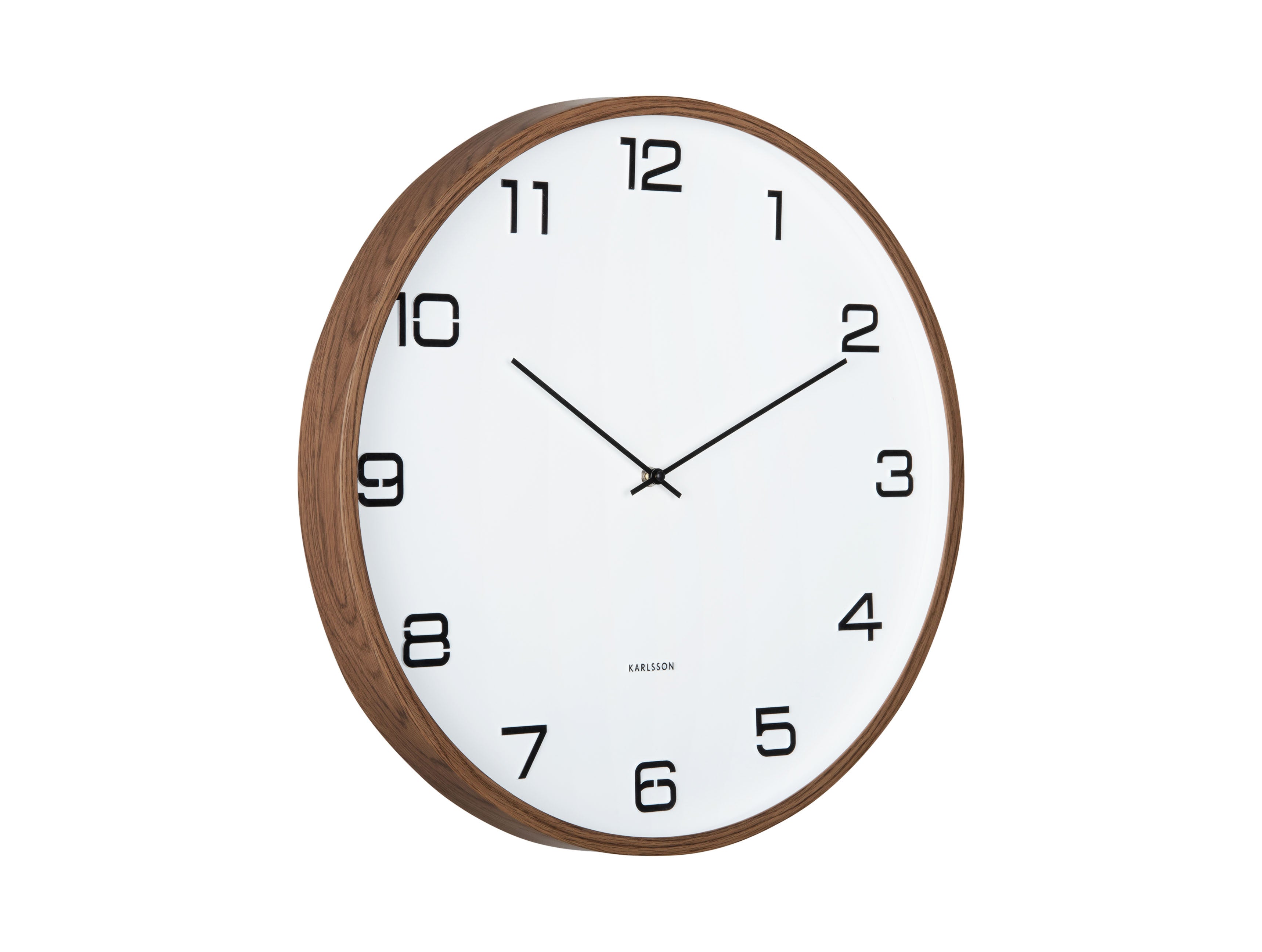 Karlsson Delicado Large KA6088WH Wanduhr Weiß • Sweep-Uhrwerk • Holz-Optik-Akzent