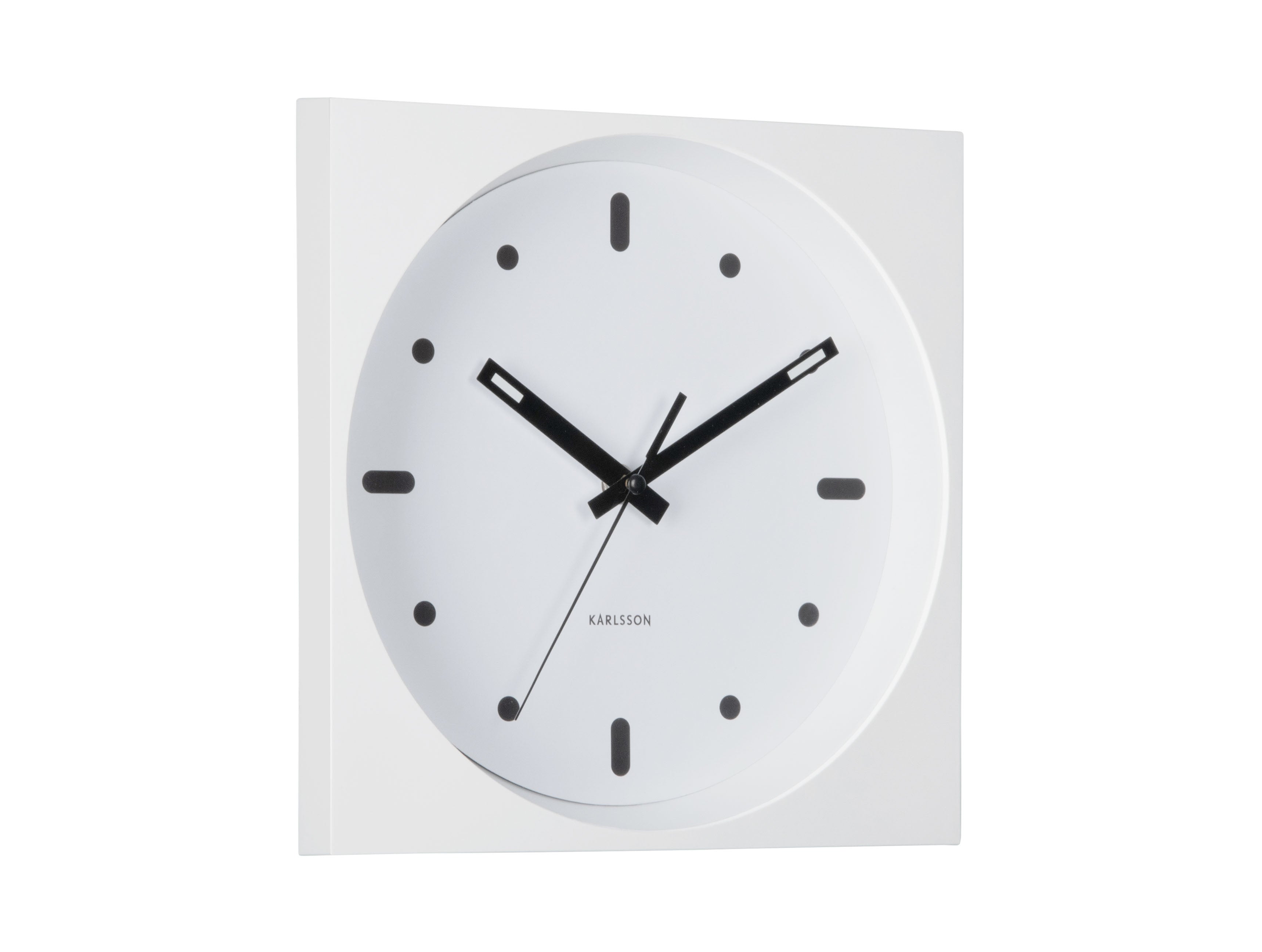 Karlsson Incesante Square KA6111WH Wanduhr Weiß • Geräuschloses Sweep-Uhrwerk • Markantes Quadrat-Design