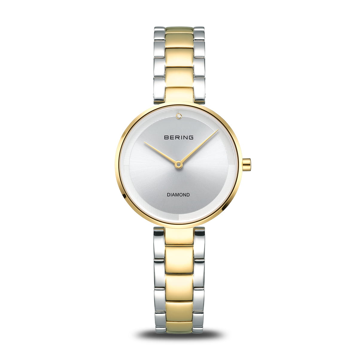 Bering Classic 17529-710 Damen Armbanduhr Goldfarben • Saphirglas • Echter Diamant