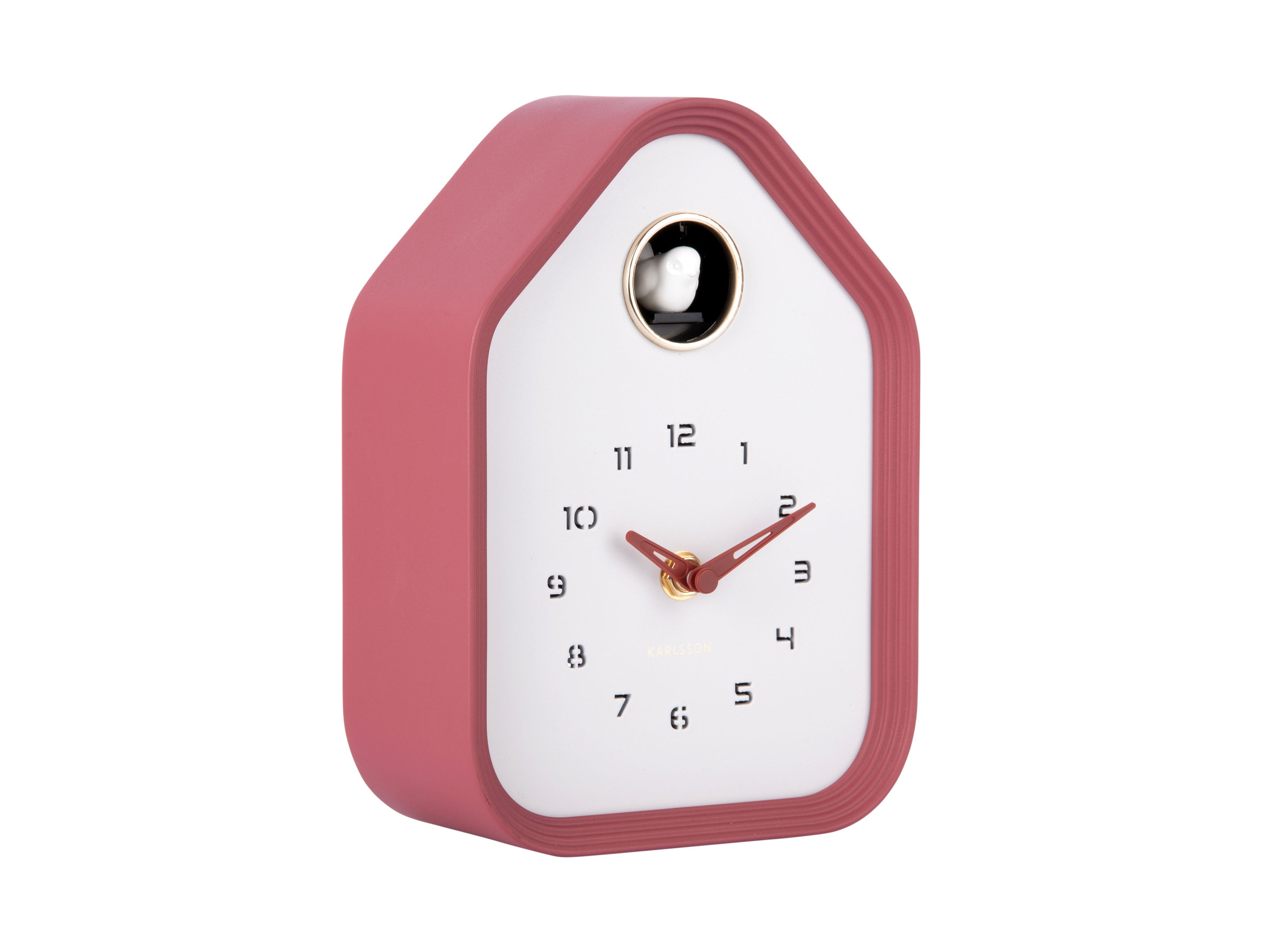 Karlsson Reina Cuckoo KA6121RD Wanduhr Bordeauxrot • Kuckucksruf • Wand- und Tischnutzung