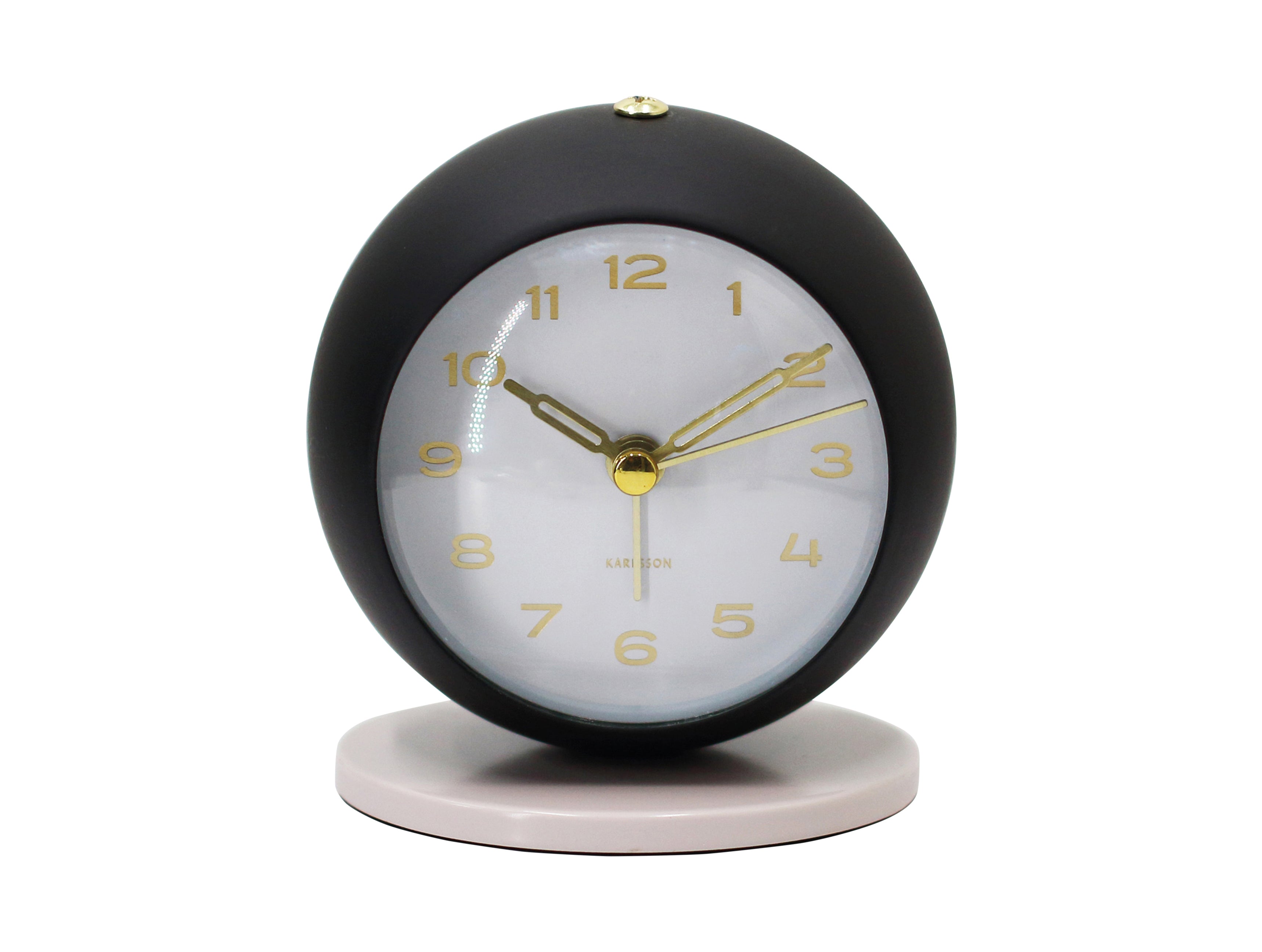 Karlsson Reina KA6141BK Wecker Schwarz • Sweep-Uhrwerk • Elegantes Metallgehäuse